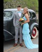 Mermaid V-neck Chiffon Cut Out Tiered Prom Dresses With Appliques