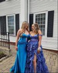 Ball Gown Sweetheart Tulle Tiered Prom Dresses With Appliques