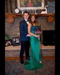 Sheath/Column Strapless Jersey Corset Prom Dresses With Beading
