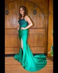 Sheath/Column Strapless Jersey Corset Prom Dresses With Beading