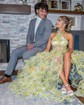 Ball Gown Halter Tulle Floral Prom Dresses With Ruffle