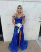 Sheath/Column Off-the-shoulder Sparkly Sequin Prom Dresses