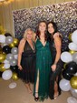 A-line V-neck Lace Sparkly Prom Dresses With Star