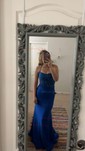 Mermaid Square Neck Jersey Beaded Prom Dresses With Appliques