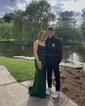 Mermaid Square Neck Jersey Beaded Prom Dresses With Appliques