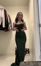 Mermaid Square Neck Jersey Beaded Prom Dresses With Appliques