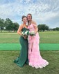 Mermaid Square Neck Jersey Beaded Prom Dresses With Appliques