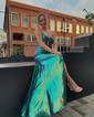 Sheath/Column Strapless Metallic Prom Dresses With Ruched