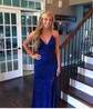 Mermaid V-neck Sparkly Velvet Sequin Backless Prom Dresses