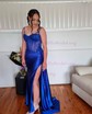 Sheath/Column Sweetheart Satin Corset Prom Dresses With Appliques