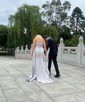 Sheath/Column Sweetheart Satin Corset Prom Dresses With Appliques