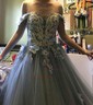 Ball Gown Off-the-shoulder Tulle Prom Dresses With Appliques
