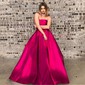 Ball Gown Floor-length Satin Strapless Prom Dresses