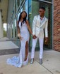 Sheath/Column V-neck Sparkly Sequin Prom Dresses