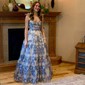 Ball Gown Sweetheart Chiffon Floral Prom Dresses With Ruched
