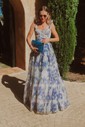 Ball Gown Sweetheart Chiffon Floral Prom Dresses With Ruched