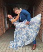 Ball Gown Sweetheart Chiffon Floral Prom Dresses With Ruched