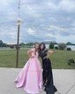 Sheath/Column Off-the-shoulder Satin Prom Dresses With Ruched