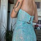 Sheath/Column V-neck Sparkly Sequin Prom Dresses With Appliques