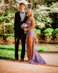 Sheath/Column V-neck Sparkly Sequin Prom Dresses With Appliques