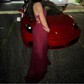 Sheath/Column Cowl Neck Glitter Prom Dresses With Ruched