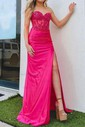 Mermaid Strapless Stretch Crepe Corset Prom Dresses With Appliques