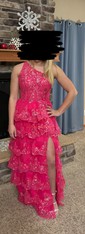 Ball Gown One Shoulder Sequin Tiered Prom Dresses