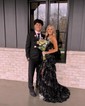Ball Gown One Shoulder Sequin Tiered Prom Dresses