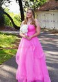 Princess Strapless Tulle Ruffle Prom Dresses
