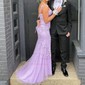 Mermaid Sweetheart Tulle Corset Prom Dresses With Appliques