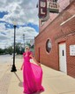 A-line V-neck Chiffon Prom Dresses With Ruched