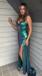 Sheath/Column Strapless Metallic Prom Dresses With Ruched