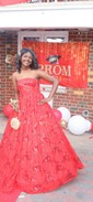 Ball Gown Strapless Lace Corset Prom Dresses With Appliques