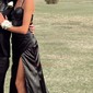 Sheath/Column Sweetheart Satin Corset Prom Dresses With Ruched