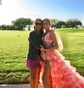 Ball Gown V-neck Floral Tulle Ruffle Tiered Prom Dresses